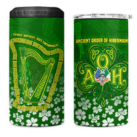Ancient Order Of Hibernians 4 in 1 Can Cooler Tumbler Irish Celtic Knotwork - Shamrock Harp