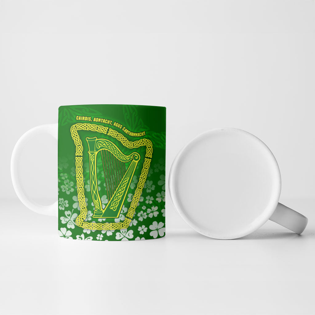 Ancient Order Of Hibernians Ceramic Mug Irish Celtic Knotwork - Shamrock Harp