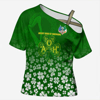 Ancient Order Of Hibernians Cross Shoulder Shirt Irish Celtic Knotwork - Shamrock Harp