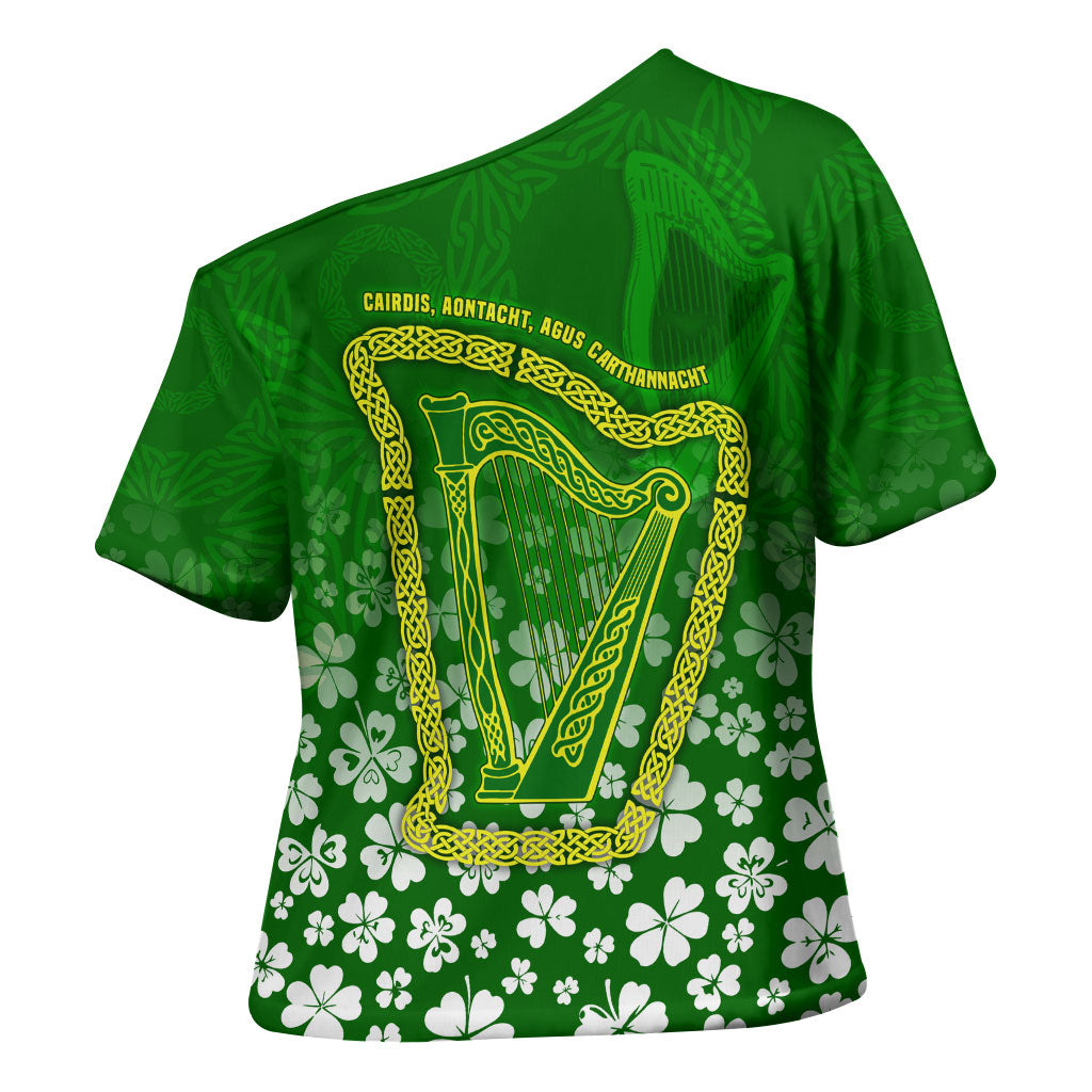 Ancient Order Of Hibernians Cross Shoulder Shirt Irish Celtic Knotwork - Shamrock Harp