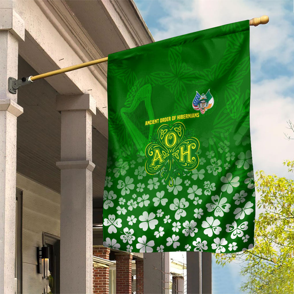 Ancient Order Of Hibernians Garden Flag Irish Celtic Knotwork - Shamrock Harp