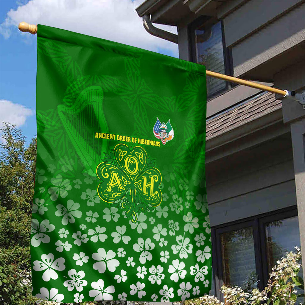 Ancient Order Of Hibernians Garden Flag Irish Celtic Knotwork - Shamrock Harp