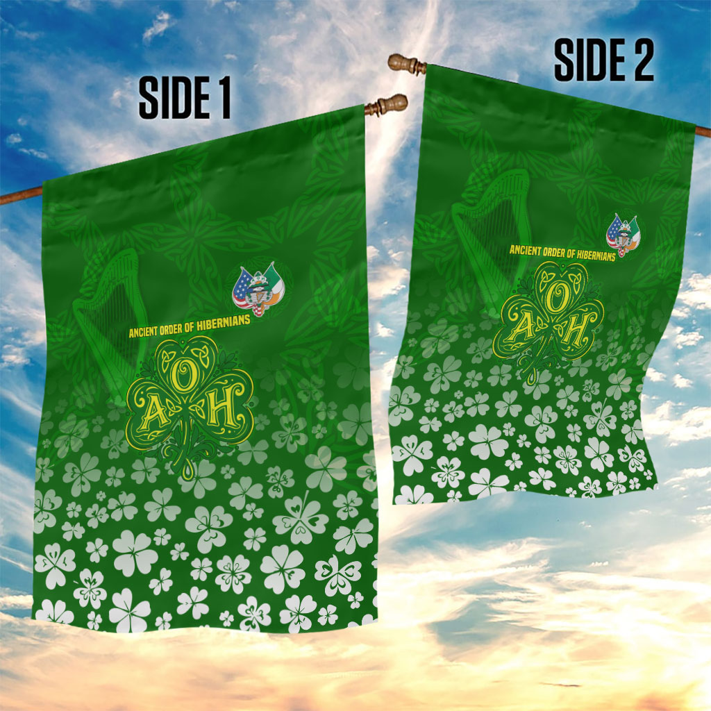 Ancient Order Of Hibernians Garden Flag Irish Celtic Knotwork - Shamrock Harp