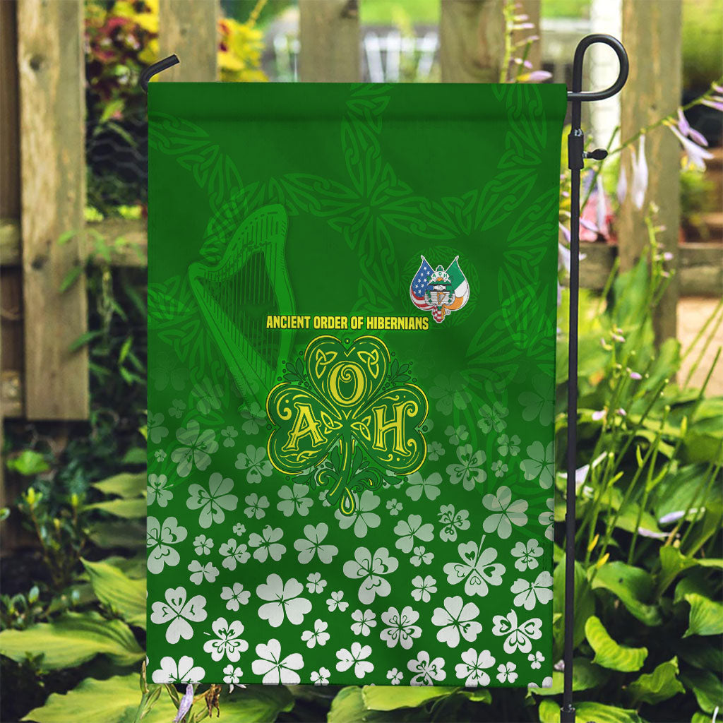 Ancient Order Of Hibernians Garden Flag Irish Celtic Knotwork - Shamrock Harp
