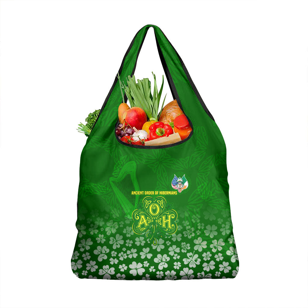 Ancient Order Of Hibernians Grocery Bag Irish Celtic Knotwork - Shamrock Harp