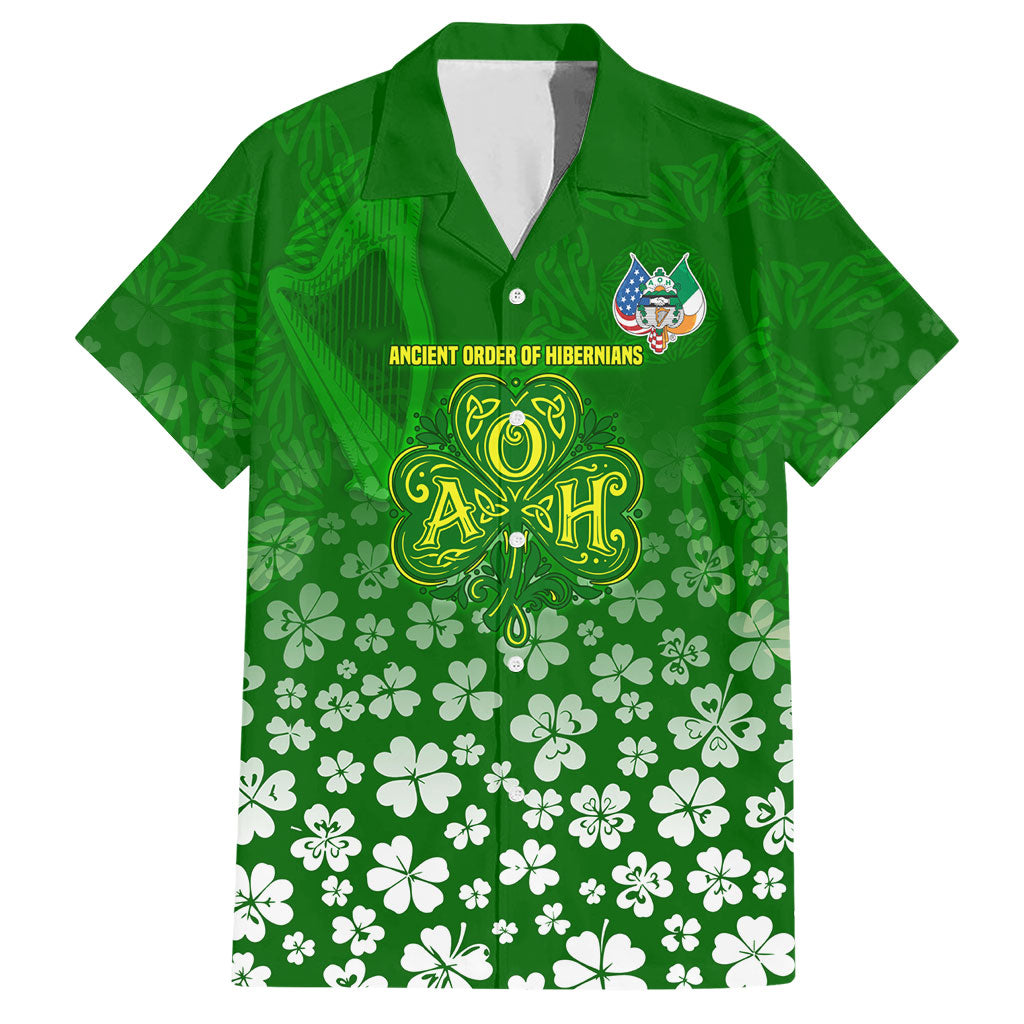 Ancient Order Of Hibernians Hawaiian Shirt Irish Celtic Knotwork - Shamrock Harp