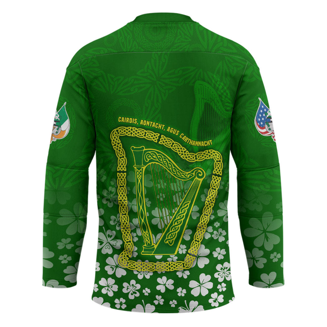 Ancient Order Of Hibernians Hockey Jersey Irish Celtic Knotwork - Shamrock Harp