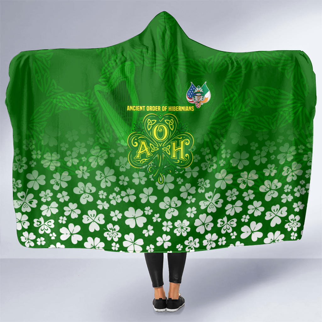 Ancient Order Of Hibernians Hooded Blanket Irish Celtic Knotwork - Shamrock Harp