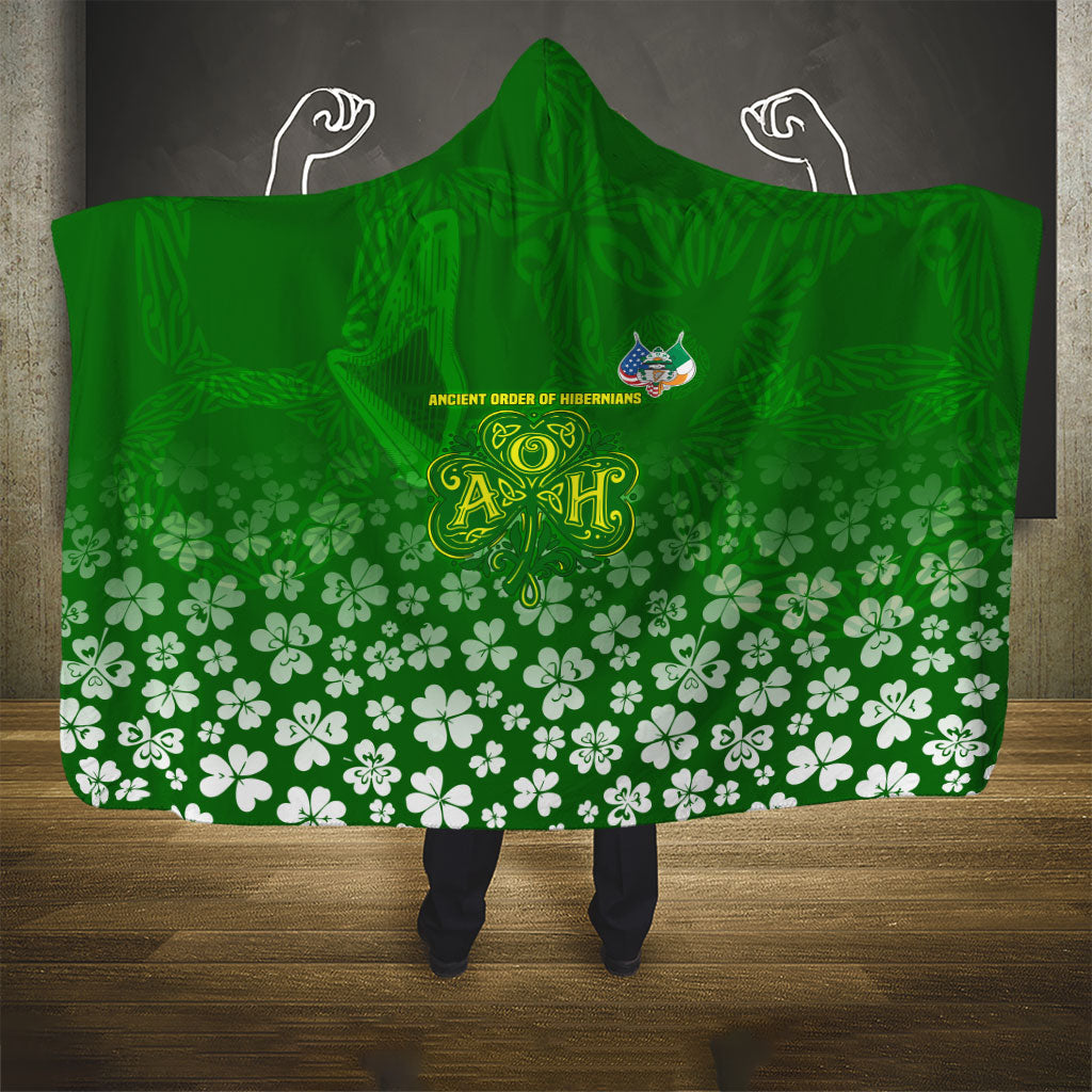 Ancient Order Of Hibernians Hooded Blanket Irish Celtic Knotwork - Shamrock Harp