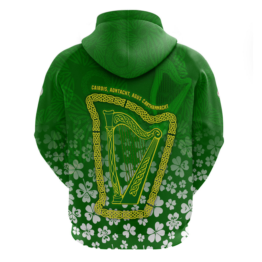 Ancient Order Of Hibernians Hoodie Irish Celtic Knotwork - Shamrock Harp