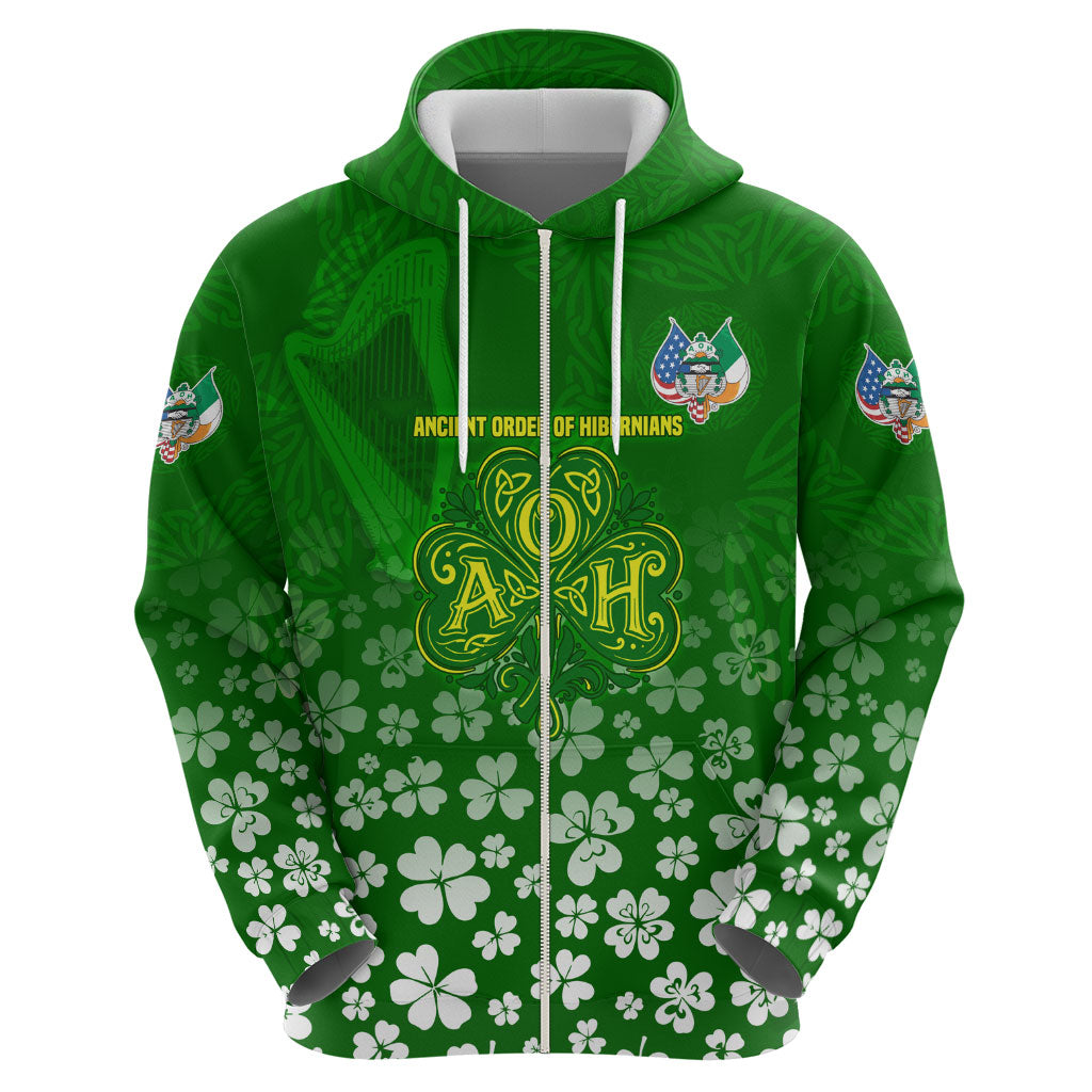 Ancient Order Of Hibernians Hoodie Irish Celtic Knotwork - Shamrock Harp