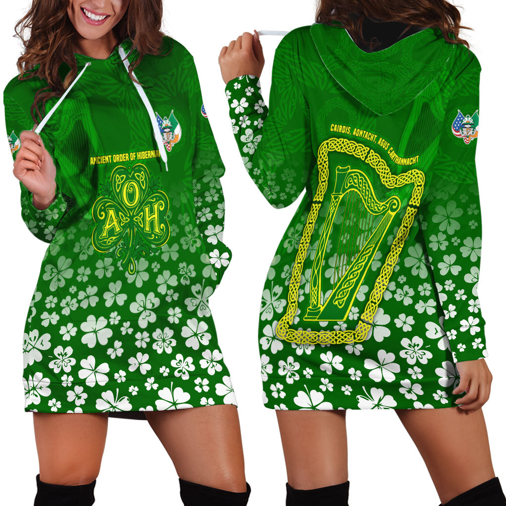 Ancient Order Of Hibernians Hoodie Dress Irish Celtic Knotwork - Shamrock Harp