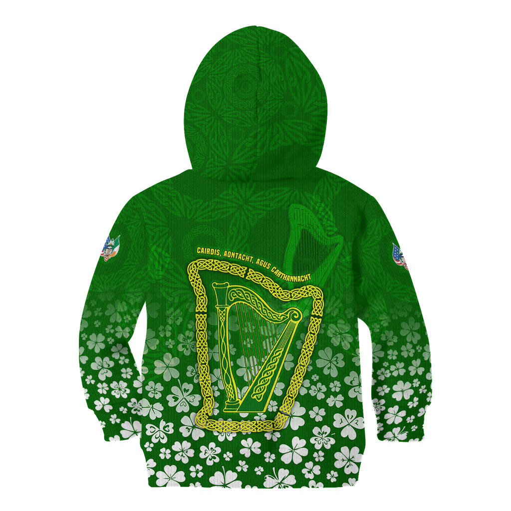 Ancient Order Of Hibernians Kid Hoodie Irish Celtic Knotwork - Shamrock Harp