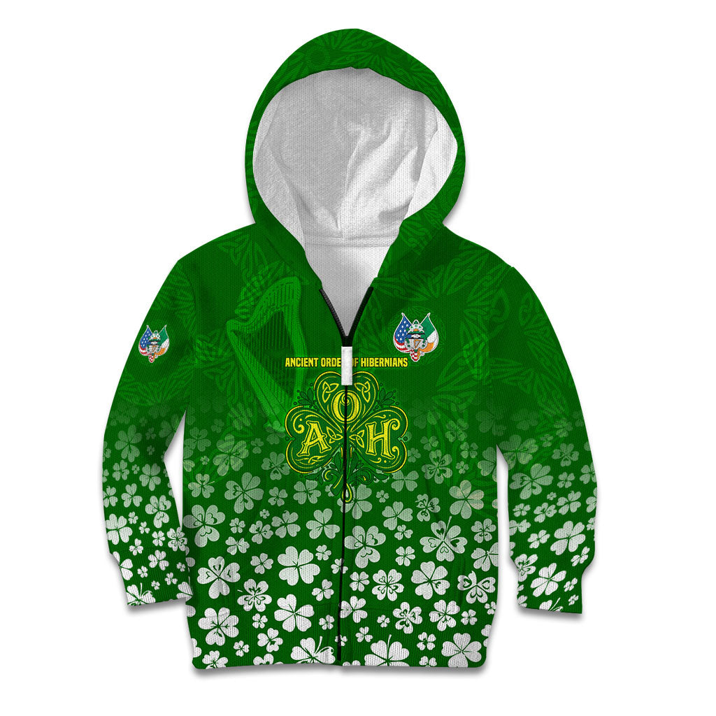 Ancient Order Of Hibernians Kid Hoodie Irish Celtic Knotwork - Shamrock Harp