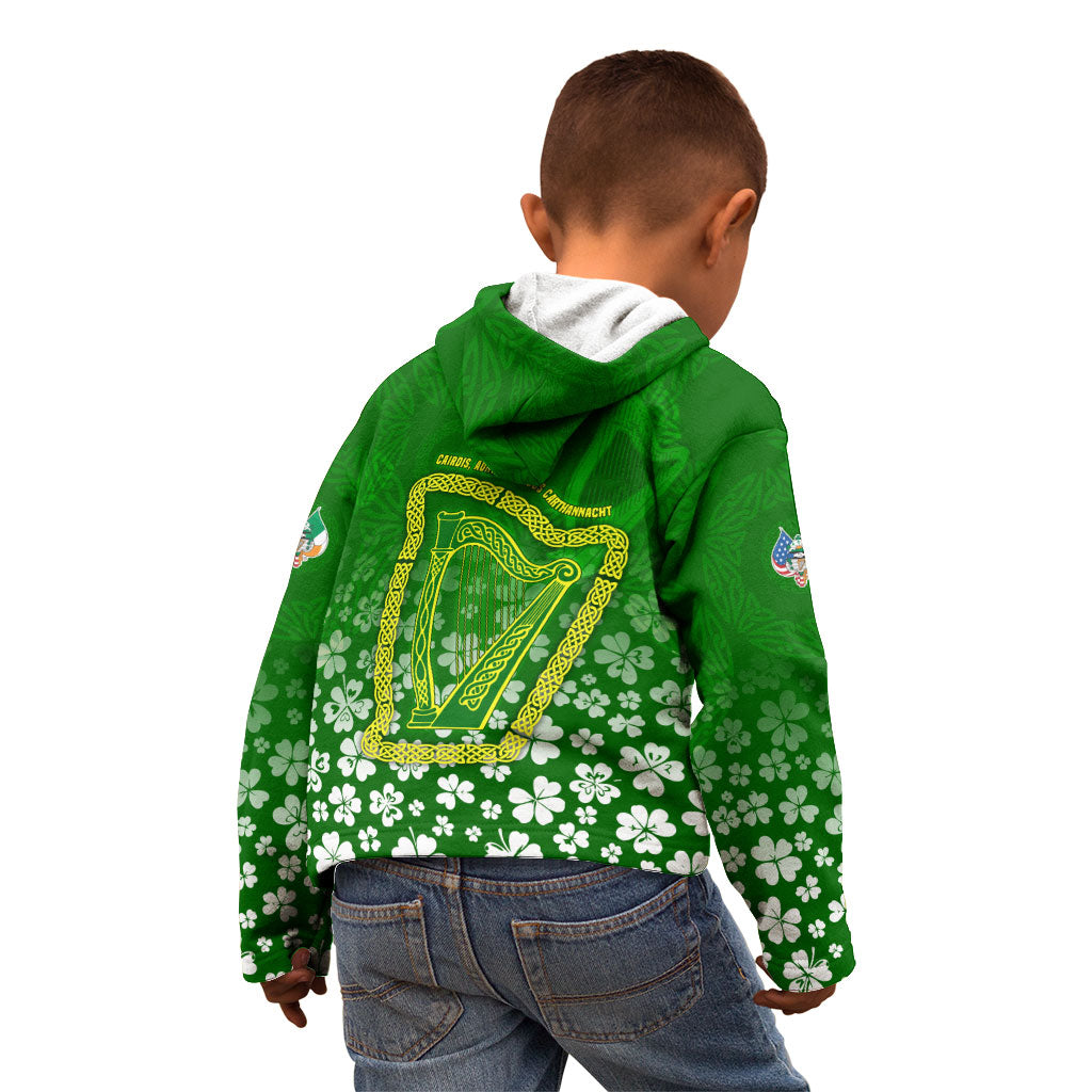 Ancient Order Of Hibernians Kid Hoodie Irish Celtic Knotwork - Shamrock Harp
