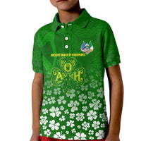 Ancient Order Of Hibernians Kid Polo Shirt Irish Celtic Knotwork - Shamrock Harp