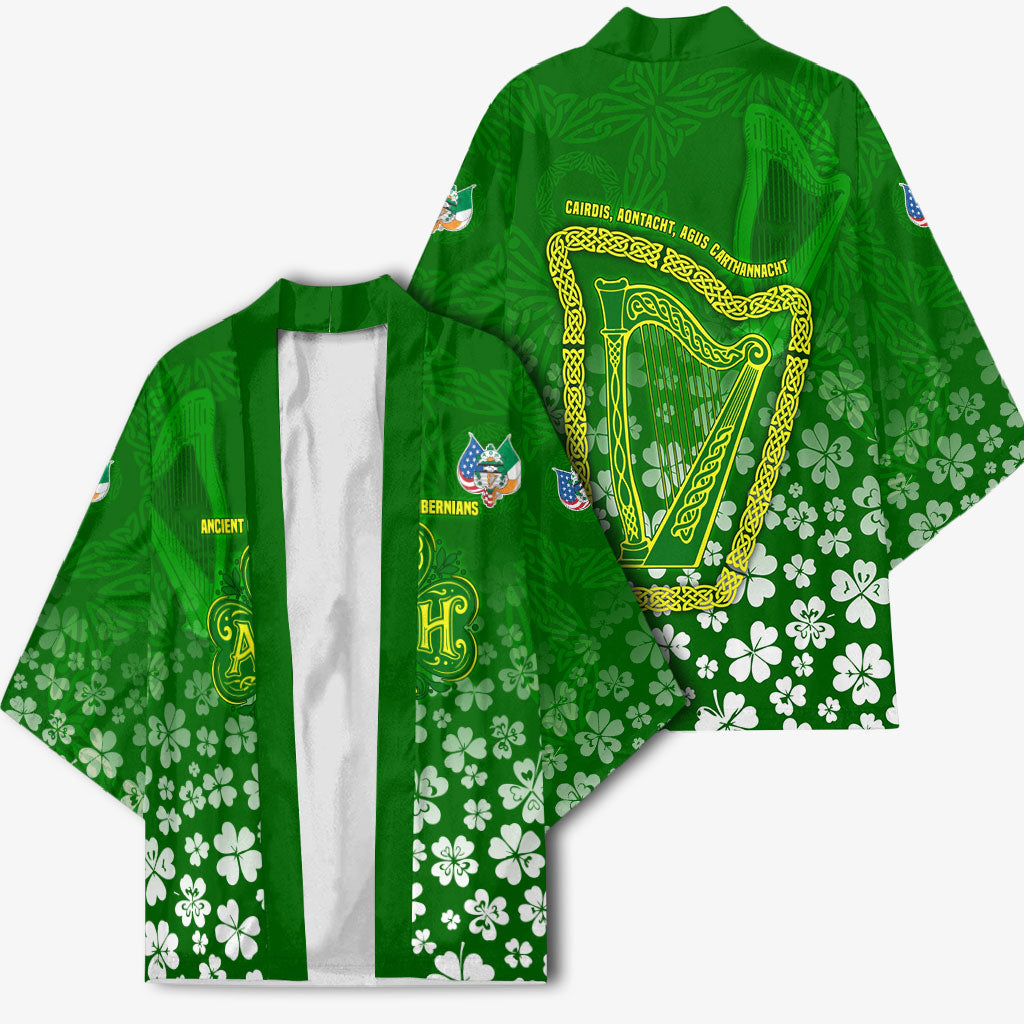 Ancient Order Of Hibernians Kimono Irish Celtic Knotwork - Shamrock Harp