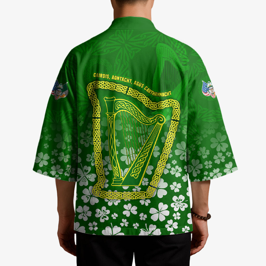 Ancient Order Of Hibernians Kimono Irish Celtic Knotwork - Shamrock Harp