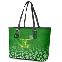Ancient Order Of Hibernians Leather Tote Bag Irish Celtic Knotwork - Shamrock Harp