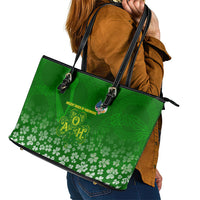 Ancient Order Of Hibernians Leather Tote Bag Irish Celtic Knotwork - Shamrock Harp