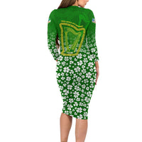 Ancient Order Of Hibernians Long Sleeve Bodycon Dress Irish Celtic Knotwork - Shamrock Harp