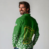 Ancient Order Of Hibernians Long Sleeve Polo Shirt Irish Celtic Knotwork - Shamrock Harp