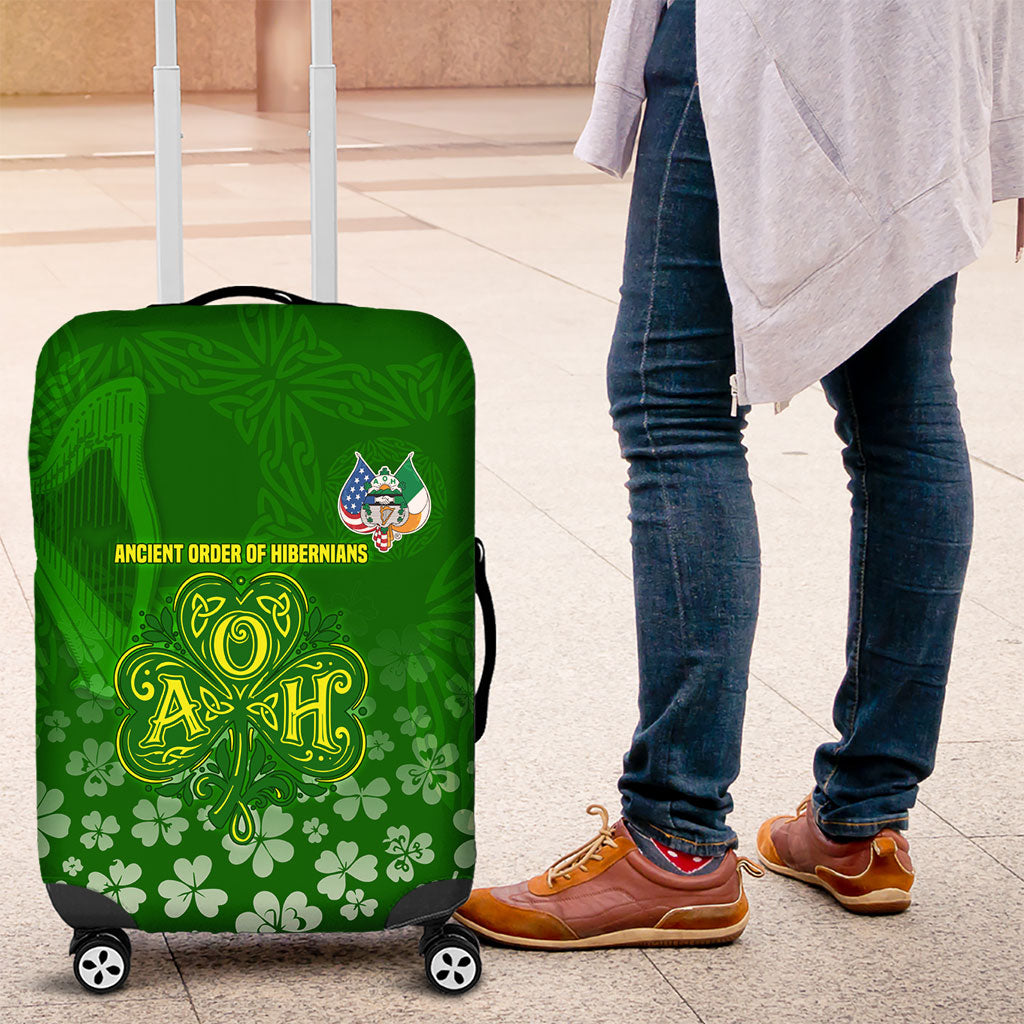 Ancient Order Of Hibernians Luggage Cover Irish Celtic Knotwork - Shamrock Harp