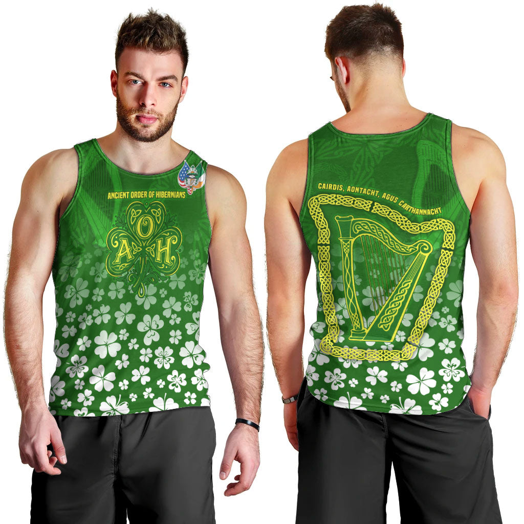 Ancient Order Of Hibernians Men Tank Top Irish Celtic Knotwork - Shamrock Harp