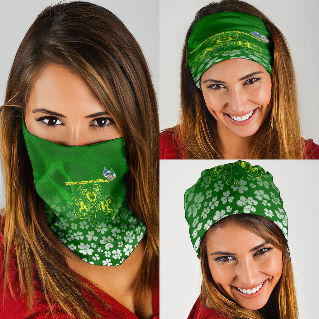 Ancient Order Of Hibernians Neck Gaiter Irish Celtic Knotwork - Shamrock Harp