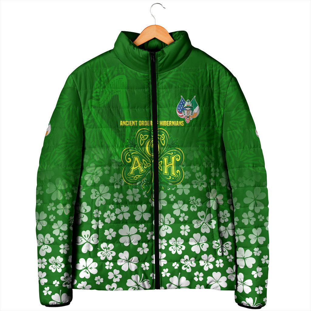 Ancient Order Of Hibernians Padded Jacket Irish Celtic Knotwork - Shamrock Harp
