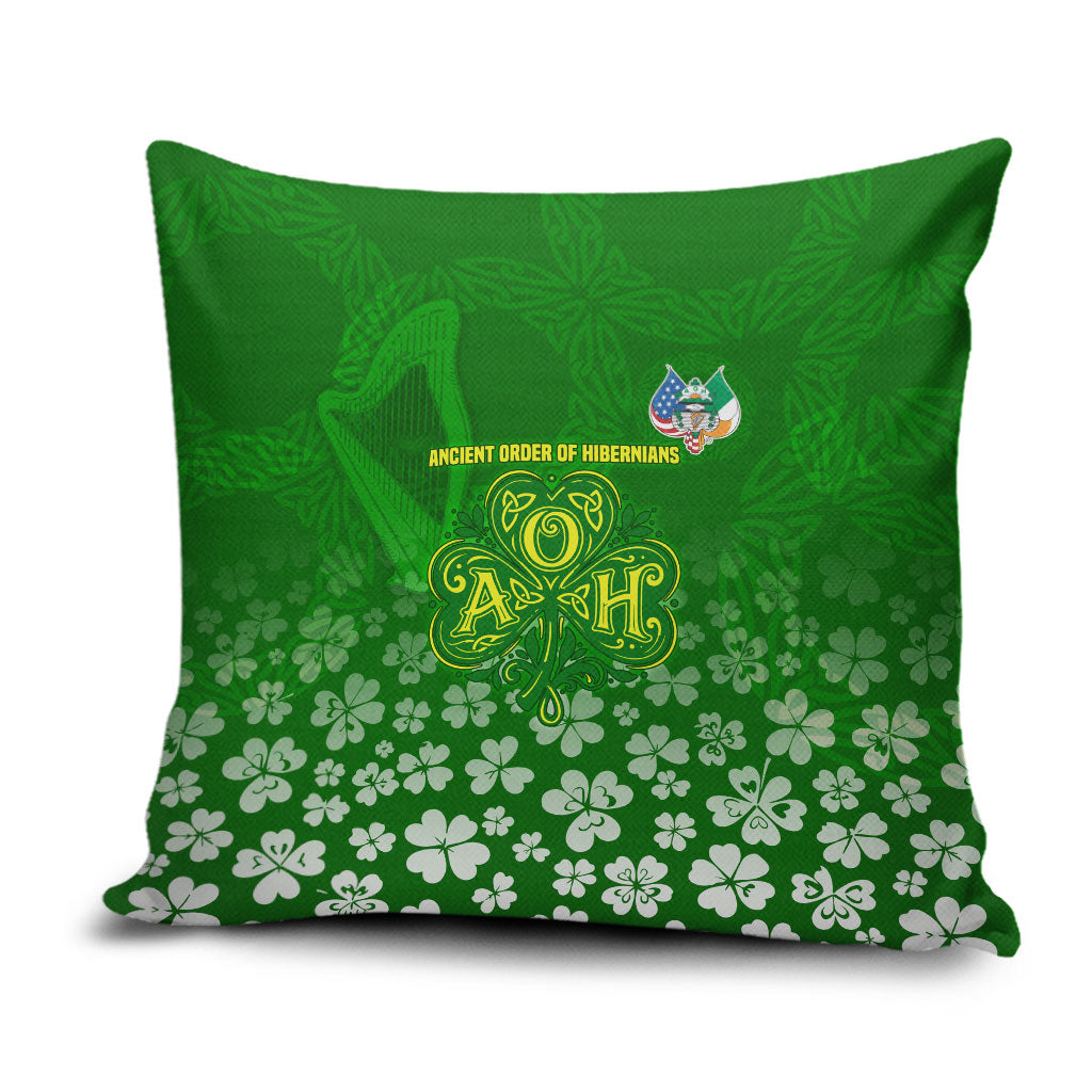 Ancient Order Of Hibernians Pillow Cover Irish Celtic Knotwork - Shamrock Harp