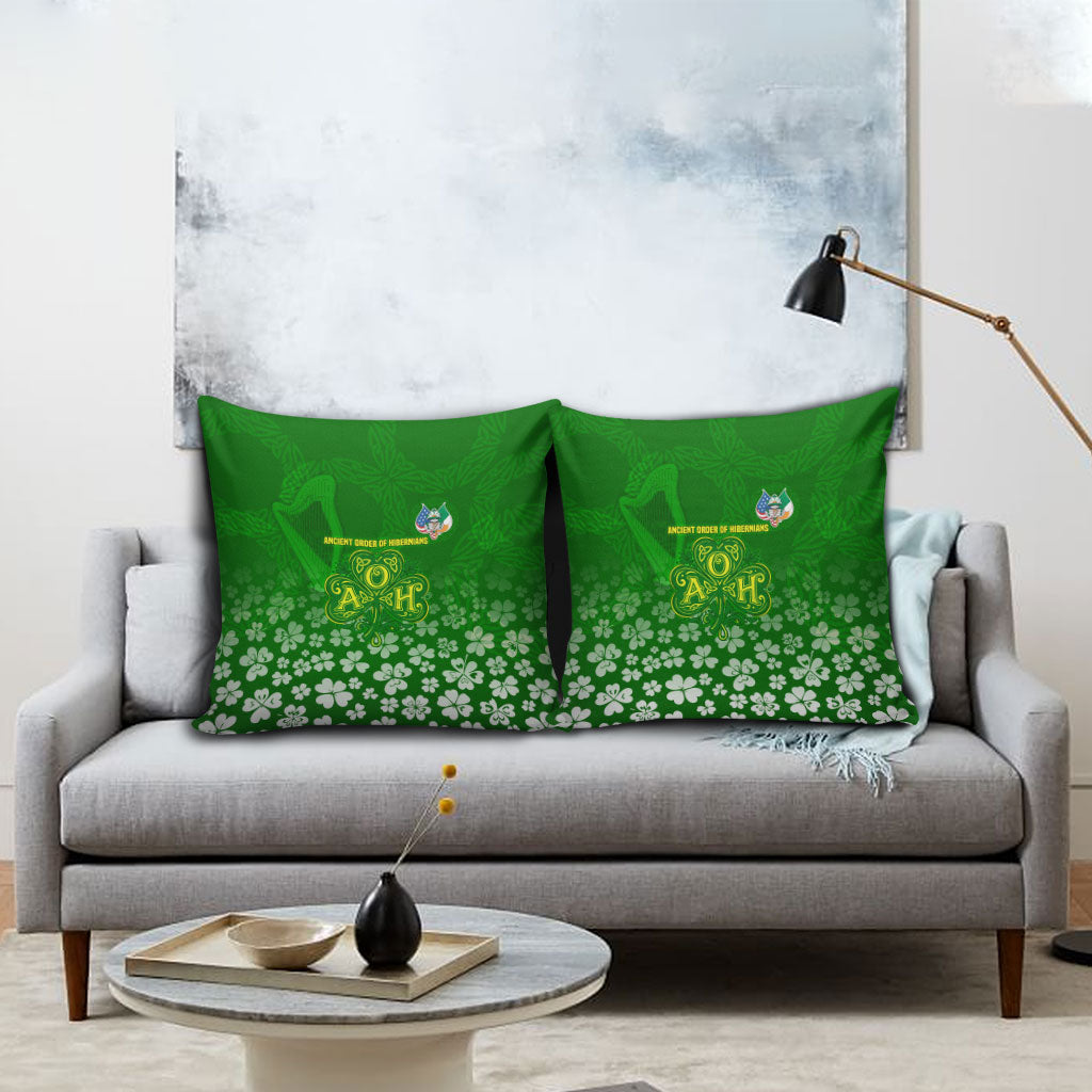 Ancient Order Of Hibernians Pillow Cover Irish Celtic Knotwork - Shamrock Harp