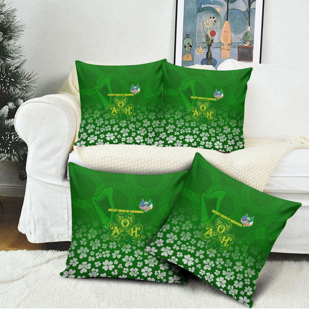 Ancient Order Of Hibernians Pillow Cover Irish Celtic Knotwork - Shamrock Harp