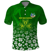 Ancient Order Of Hibernians Polo Shirt Irish Celtic Knotwork - Shamrock Harp