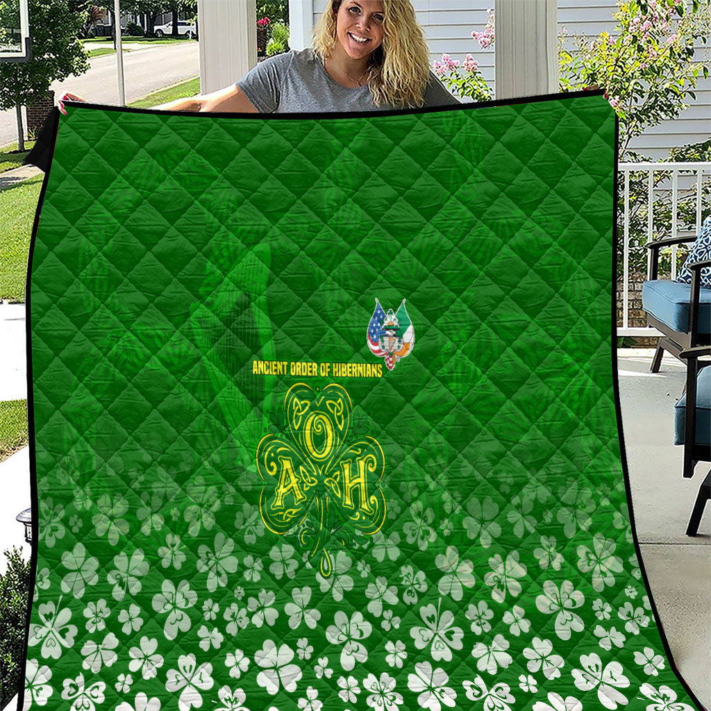 Ancient Order Of Hibernians Quilt Irish Celtic Knotwork - Shamrock Harp