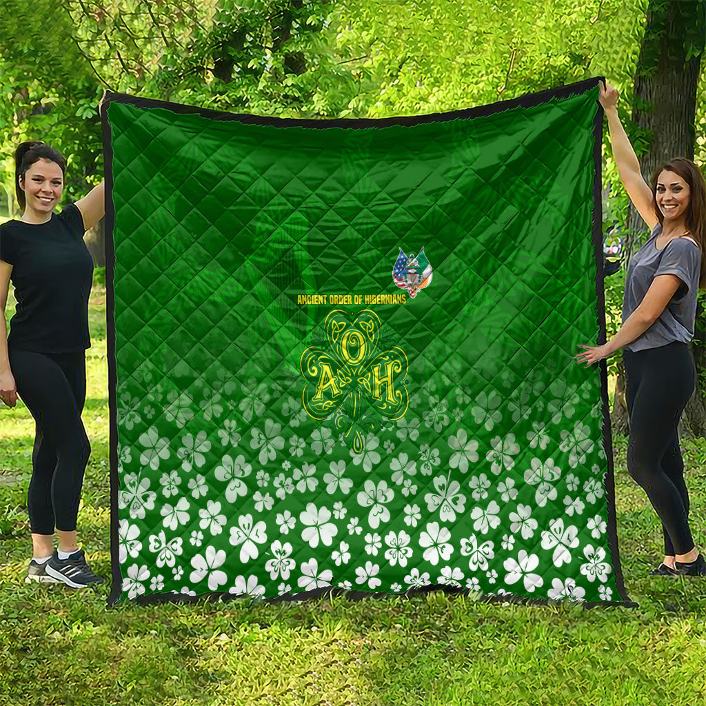 Ancient Order Of Hibernians Quilt Irish Celtic Knotwork - Shamrock Harp