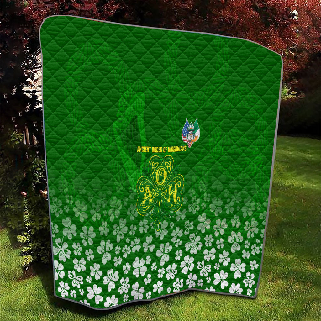 Ancient Order Of Hibernians Quilt Irish Celtic Knotwork - Shamrock Harp