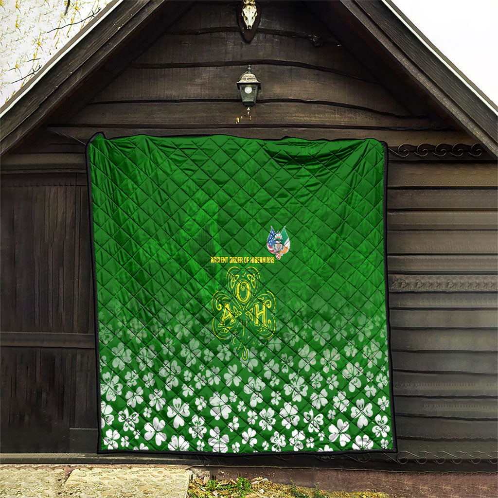 Ancient Order Of Hibernians Quilt Irish Celtic Knotwork - Shamrock Harp