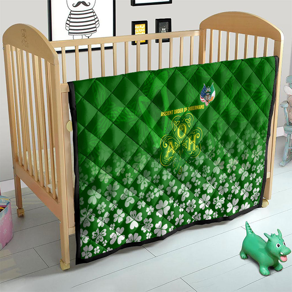 Ancient Order Of Hibernians Quilt Irish Celtic Knotwork - Shamrock Harp
