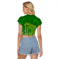 Ancient Order Of Hibernians Raglan Cropped T Shirt Irish Celtic Knotwork - Shamrock Harp