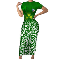 Ancient Order Of Hibernians Short Sleeve Bodycon Dress Irish Celtic Knotwork - Shamrock Harp