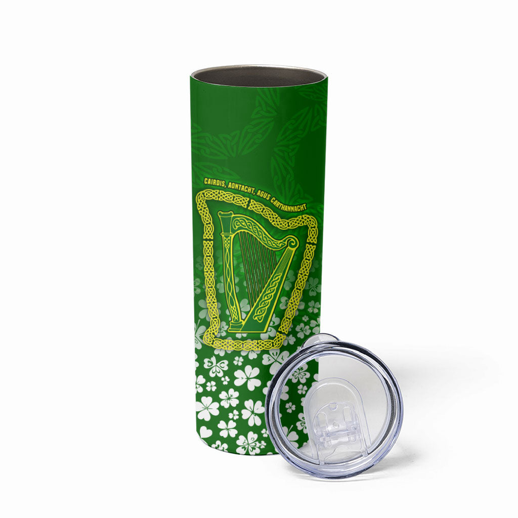 Ancient Order Of Hibernians Skinny Tumbler Irish Celtic Knotwork - Shamrock Harp