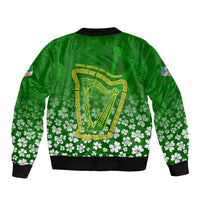 Ancient Order Of Hibernians Sleeve Zip Bomber Jacket Irish Celtic Knotwork - Shamrock Harp