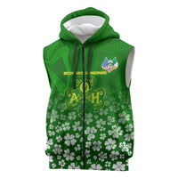 Ancient Order Of Hibernians Sleeveless Zip Hoodie Irish Celtic Knotwork - Shamrock Harp