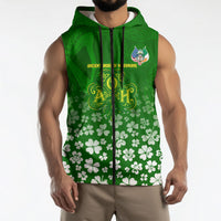 Ancient Order Of Hibernians Sleeveless Zip Hoodie Irish Celtic Knotwork - Shamrock Harp