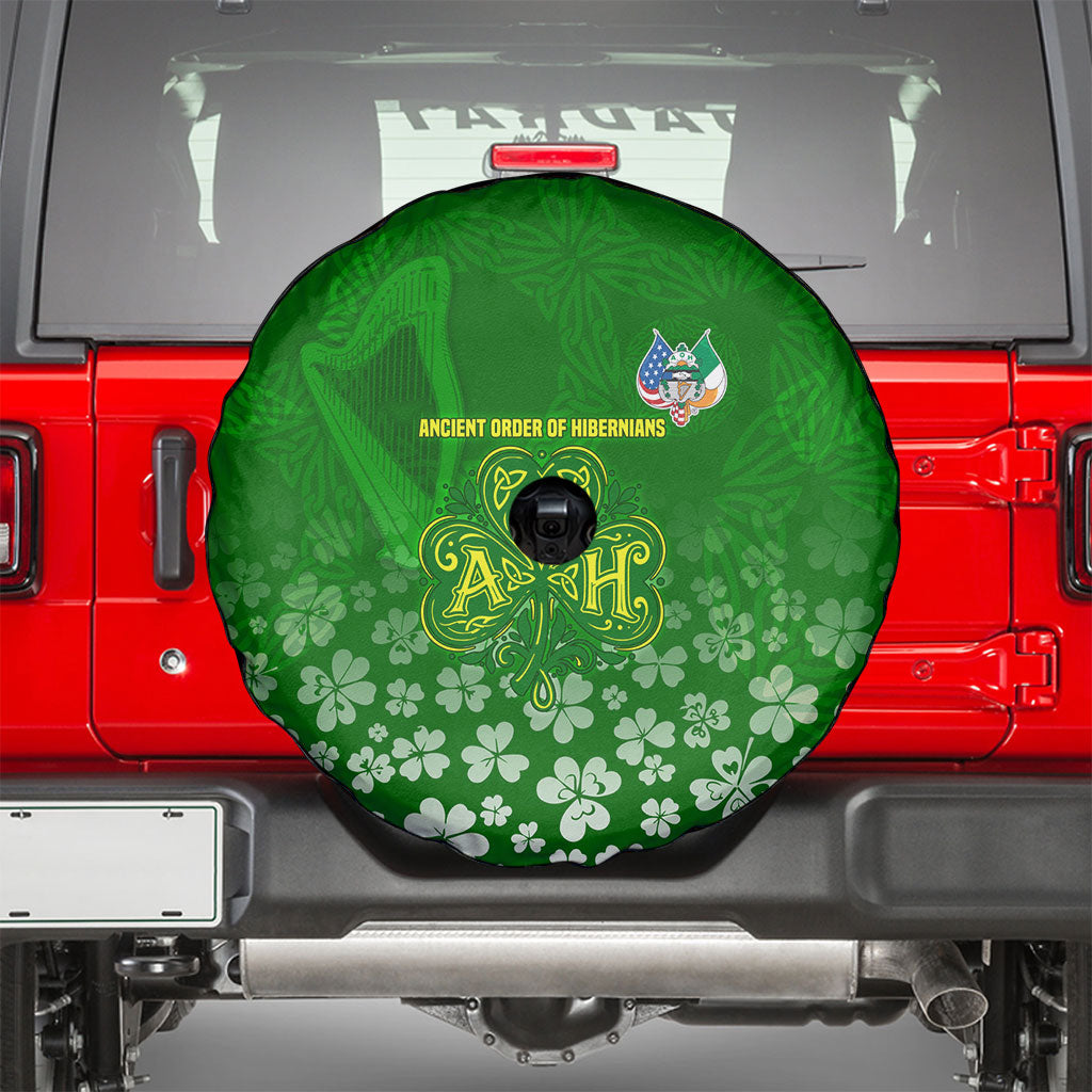 Ancient Order Of Hibernians Spare Tire Cover Irish Celtic Knotwork - Shamrock Harp