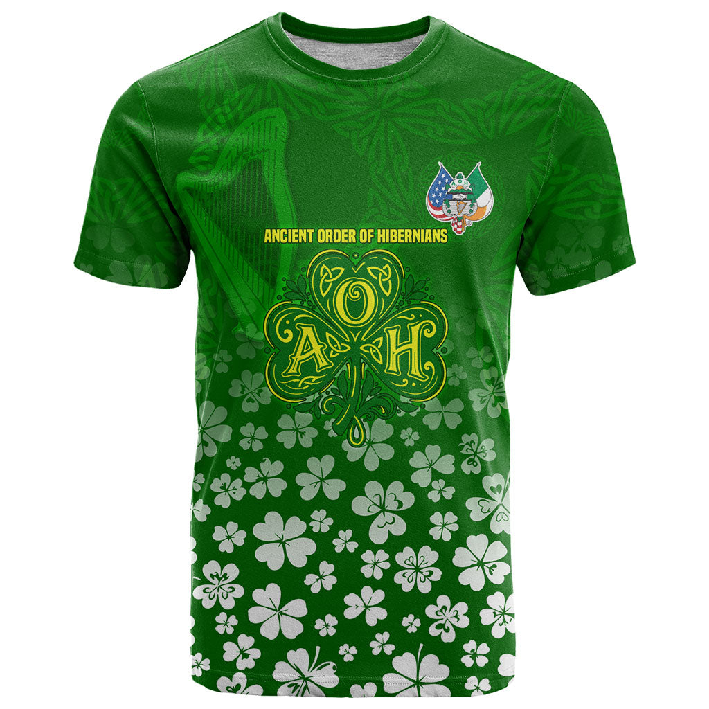 Ancient Order Of Hibernians T Shirt Irish Celtic Knotwork - Shamrock Harp