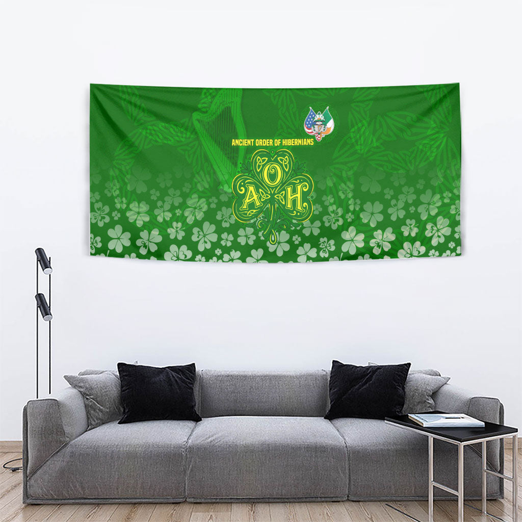 Ancient Order Of Hibernians Tapestry Irish Celtic Knotwork - Shamrock Harp
