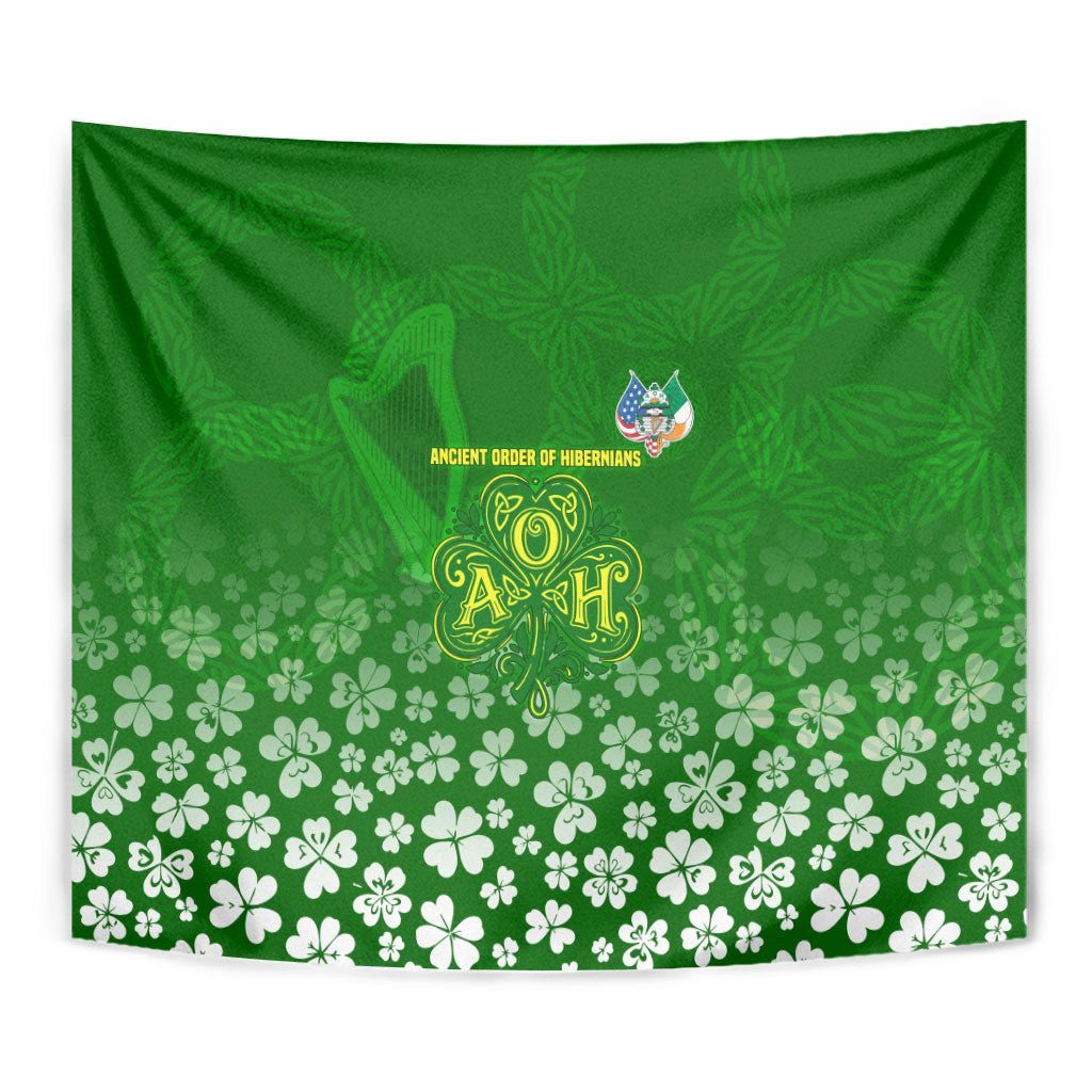 Ancient Order Of Hibernians Tapestry Irish Celtic Knotwork - Shamrock Harp