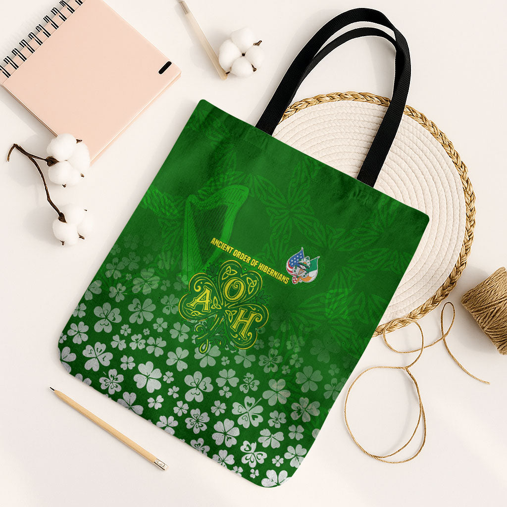 Ancient Order Of Hibernians Tote Bag Irish Celtic Knotwork - Shamrock Harp